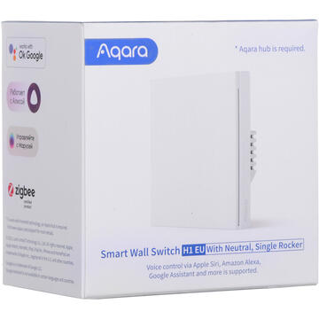 Intrerupator inteligent Xiaomi WS-EUK03, 230 V, 8 A, Alb