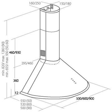 Hota Akpo WK-4 Dandys 420 mc/h 50 cm Inox Eco