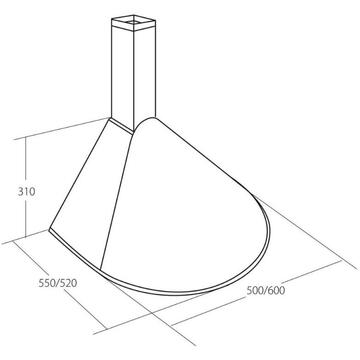 Hota Akpo WK-5 Rondo Turbo 60 Cooker hood White