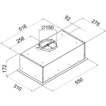 Hota CIARKO S-Box 55 410 mc/h 55 cm Negru