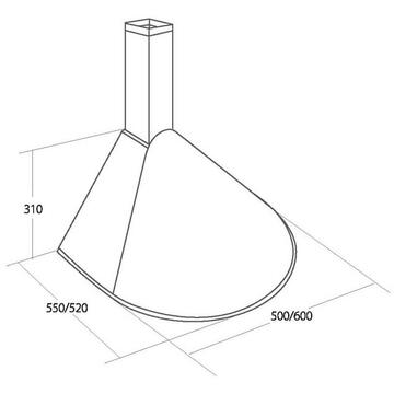 Hota Akpo WK-5 Rondo Turbo 320mc/h 50 cm Inox