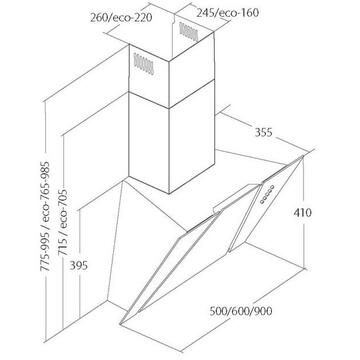 Hota Akpo WK-4 Cetias Eco 50 420 mc/h 50 cm Negru
