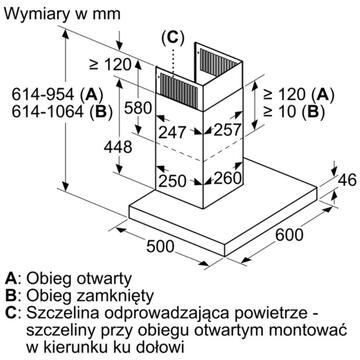 Hota Bosch DWB67JP50 657 m3/h  60 cm Inox