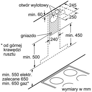 Hota Bosch DWB67JP50 657 m3/h  60 cm Inox