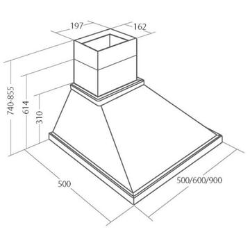 Hota Akpo WK-4 RUSTICA ECO 60cm  420 m3 / h Beige