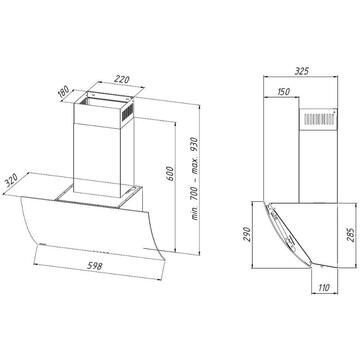 Hota Akpo WK-4 Clarus Eco  321m³/h 60cm black