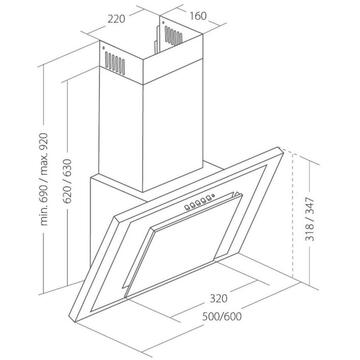 Hota Akpo WK-4 NERO ECO 320 m3/h  50cm White