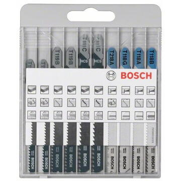 Bosch Set de panze de fierastrau pentru lemn si metal, lungime 83-100 mm, 10 buc