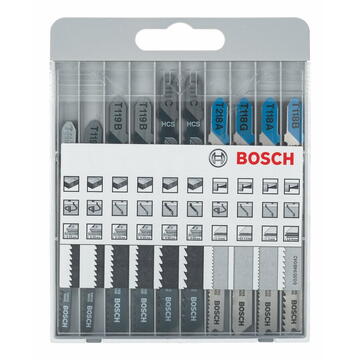 Bosch Set de panze de fierastrau pentru lemn si metal, lungime 83-100 mm, 10 buc