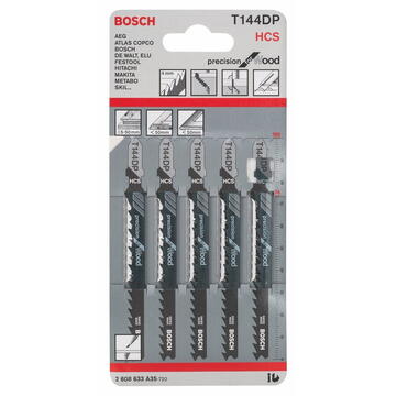 Bosch Set panze de fierastrau pentru lemn, lungime 100 mm, 5 buc
