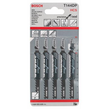 Bosch Set panze de fierastrau pentru lemn, lungime 100 mm, 5 buc