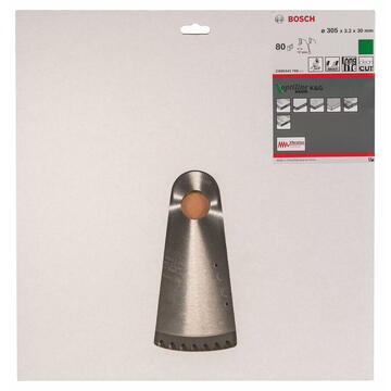 Bosch Panza de fierastrau circular pentru lemn, 305 x 30 x 2.2 mm, 80 de dinti