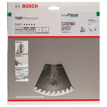 Bosch Panza fierastrau circular pentru lemn, 216 x 30 x 2.3 mm, 48 dinti