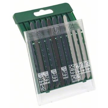 Bosch Set 10 lame de fierastrau vertical pentru lemn/metal/plastic, 10 buc