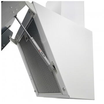 Hota Hota Decorativa Tornado Sky Touch Free 1100 (60) LED, 1 motor Turbo, latime 60 cm, 4 viteze, absorbtie 1100 m3/ora, filtru anti-grasimi aluminiu 5 straturi, Alb/Sticla