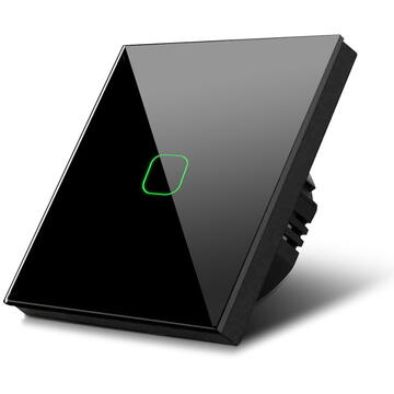 Intrerupator inteligent MACLEAN MCE701B Energy din sticla, Negru