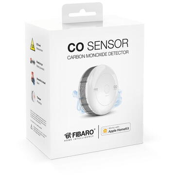FIBARO Senzor Monoxid de Carbon Bluetooth, Alb, 145x120x80mm