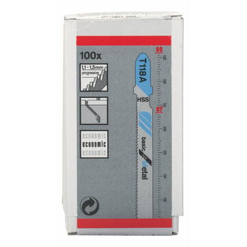 Bosch Lama fierastrau pendular pentru metal, 92 x 67mm, 100 buc