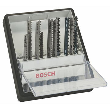 Bosch Set panze fierastrau pendular, tija cu un prag de prindere (T), 83-100 mm, lemn, taiere mixta, 10 bucati