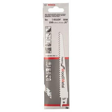 Bosch Panza pentru fierastrau sabie S 611 DF Heavy pentru lemn si metal, 120x120x25mm