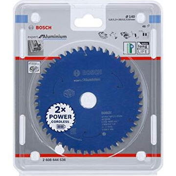 Bosch Panza fierastrau circular pentru aluminiu, 140 x 20 x 1.8/1.3 mm, 48 dinti