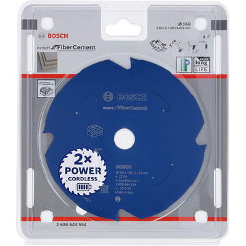Bosch Lama circulara pentru fibrociment,160 x 20 x 1.8/1.2 mm, 4 dinti