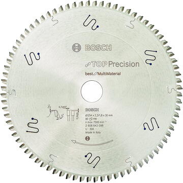 Bosch Panza fierastrau circular, multimaterial, 254 x 30 x 2.3 mm, 80 dinti