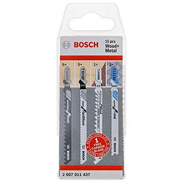 Bosch Set panze fierastrau pendular pentru lemn si metal, lungime 92-100 mm, 15 buc