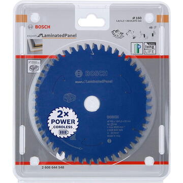 Bosch Panza de fierastrau circular pentru panou laminat, 160 x 20 x 48 mm, 48 dinti