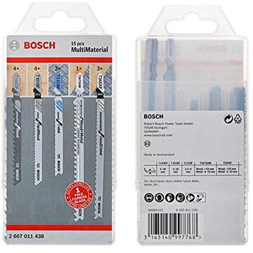 Bosch Set panze fierastrau pendular pentru lemn/tabla/metal, 15 buc