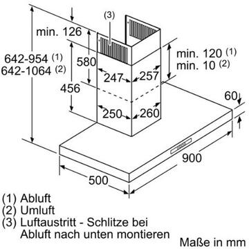 Hota Bosch DWB09W652 620 m³/h  90cm Argintiu