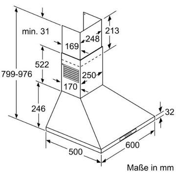 Hota Bosch DWW06W650  650 m3/h 60cm Argintiu