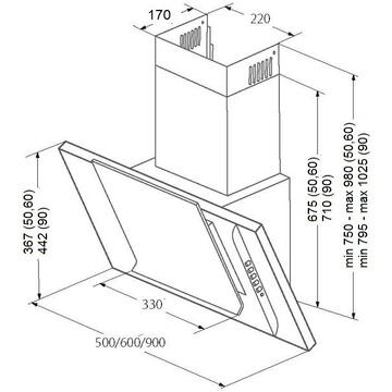 Hota Okap AKPO WK-4 GAMMA GOLD 60 Negru ECO