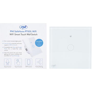 Intrerupator inteligent PNI-PT101L, 10 A, Alb