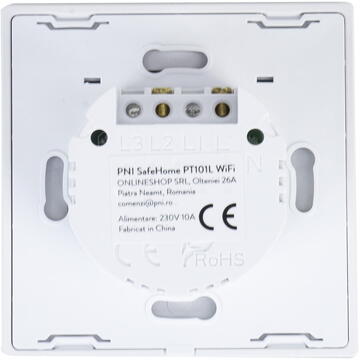 Intrerupator inteligent PNI-PT101L, 10 A, Alb