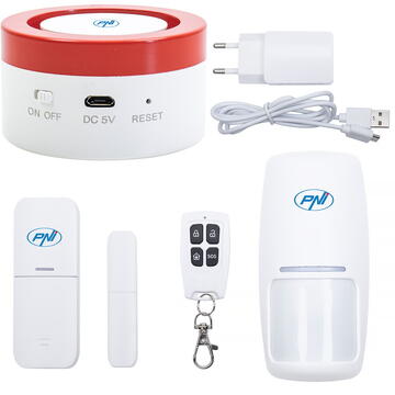 Sistem de alarma wireless PNI-PG600LR, Wireless, 2.4 GHz, Alb