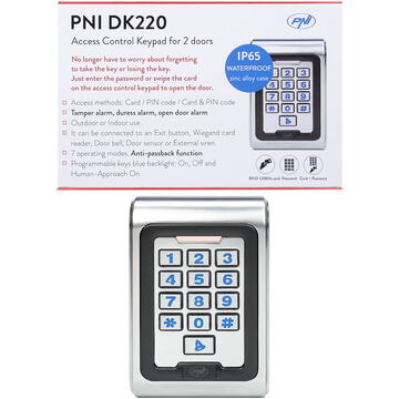 Tastatura control acces PNI-DK220, 12 V, IP65, Gri/Negru