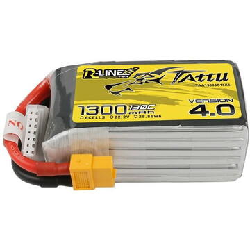 Tattu R-Line 4.0 1300mAh 22.2V 130C 6S1P XT60 Battery