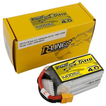 Tattu R-Line 4.0 1400mAh 22.2V 130C 6S1P XT60 Battery