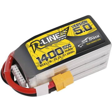 Tattu R-Line 5.0 1400mAh 22.2V 150C 6S1P XT60 Battery