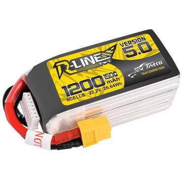 Tattu R-Line 5.0 1200mAh 22.2V 150C 6S1P XT60 Battery
