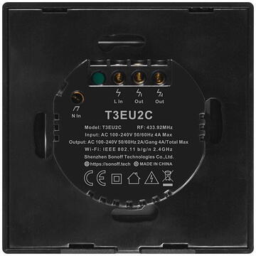 Intrerupator inteligent Sonoff 019420, 4 A, 2.4GHz, Negru 4