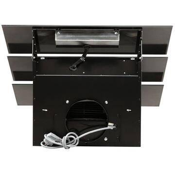 Hota Hota Decorativa Tornado Megas 1200 (60) LED, clasa A, 1 motor Turbo, latime 60 cm, 4 viteze, absorbtie 1200 m3/ora, filtru anti-grasimi aluminiu 5 straturi, Negru