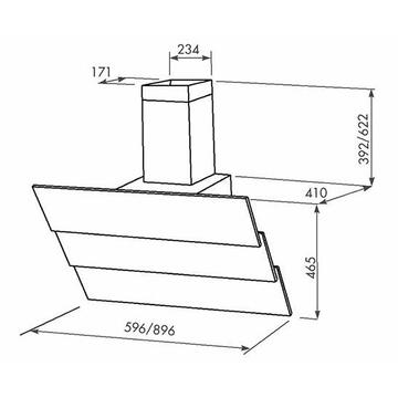 Hota Hota Decorativa Tornado Megas 1200 (60) LED, clasa A, 1 motor Turbo, latime 60 cm, 4 viteze, absorbtie 1200 m3/ora, filtru anti-grasimi aluminiu 5 straturi, Negru
