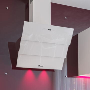 Hota Hota Decorativa Tornado Megas 1200 (60) LED, clasa A, 1 motor Turbo, latime 60 cm, 4 viteze, absorbtie 1200 m3/ora, filtru anti-grasimi aluminiu 5 straturi, Alb