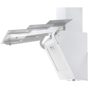 Hota Hota Decorativa Tornado Megas 1200 (60) LED, clasa A, 1 motor Turbo, latime 60 cm, 4 viteze, absorbtie 1200 m3/ora, filtru anti-grasimi aluminiu 5 straturi, Alb