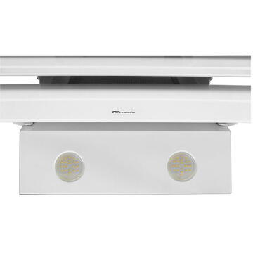 Hota Hota Decorativa Tornado Megas 1200 (60) LED, clasa A, 1 motor Turbo, latime 60 cm, 4 viteze, absorbtie 1200 m3/ora, filtru anti-grasimi aluminiu 5 straturi, Alb