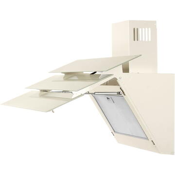 Hota Hota Decorativa Tornado Megas 1200 (90) LED, clasa A, 1 motor Turbo, latime 90 cm, 4 viteze, absorbtie 1200 m3/ora, filtru anti-grasimi aluminiu 5 straturi, Bej