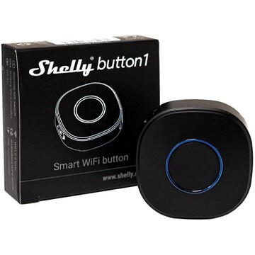 Buton WiFi Activarea sau dezactivarea actiunilor sincronizate ale mai multor dispozitive Shelly, Negru