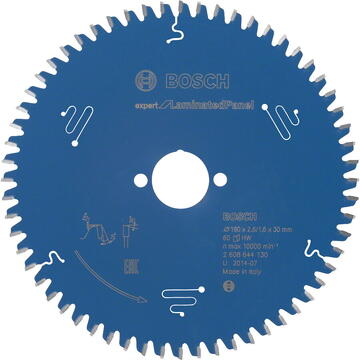 Bosch Panza fierastrau circular pentru panouri laminate, 190 x 30 x 2,6 mm, 60 dinti